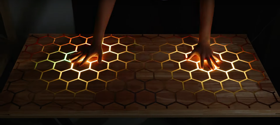 Smart CNC Carved Sensing Wood Table