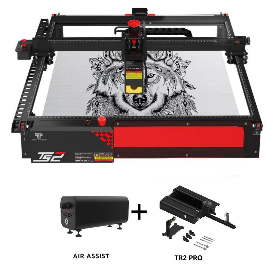 Twotrees TS2-20W Laser Engraver + TR2 Pro Rotary + Air Assist Kit