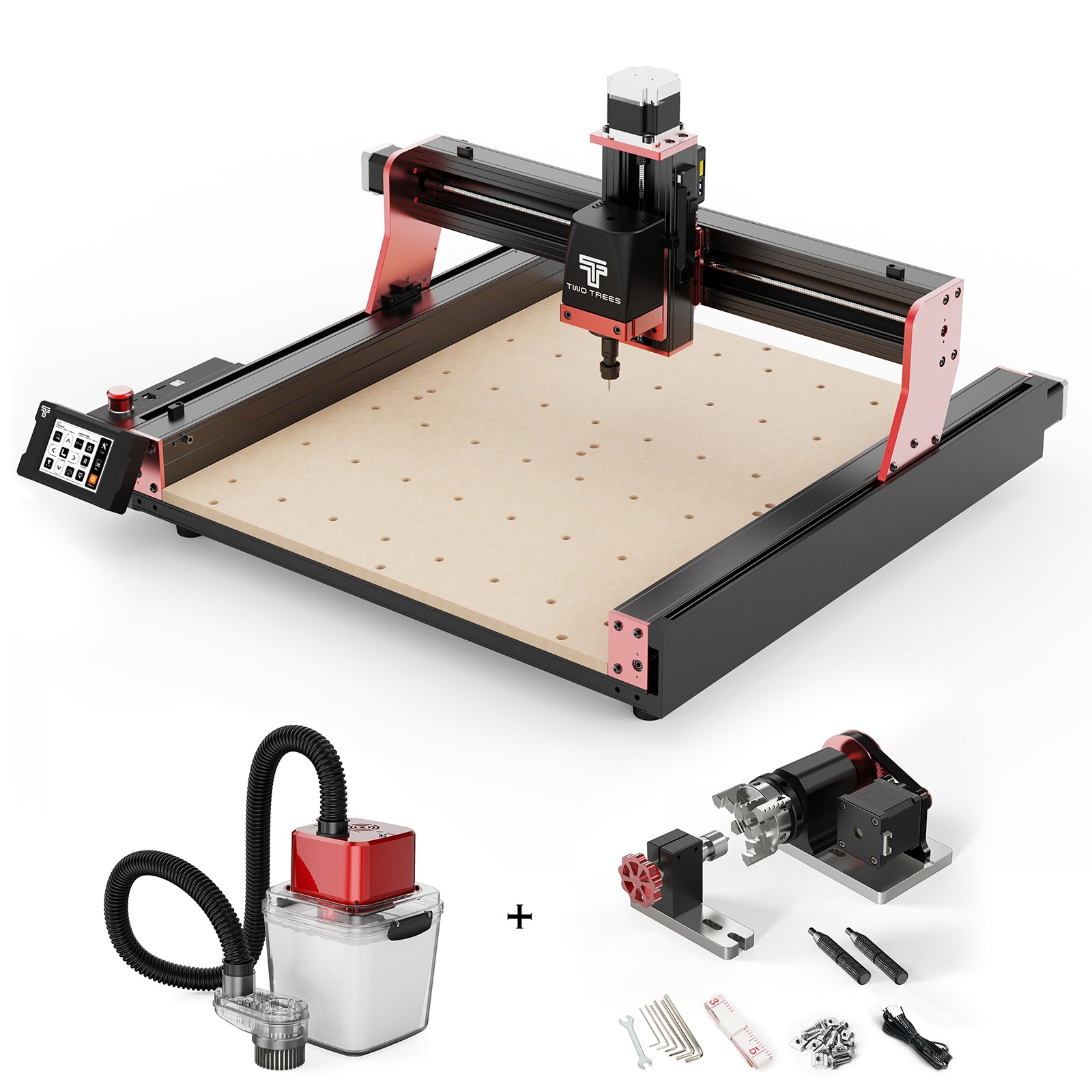 Twotrees TTC450 PRO CNC Router Machine + Vacuum Cleaner M1 + 4th Axis