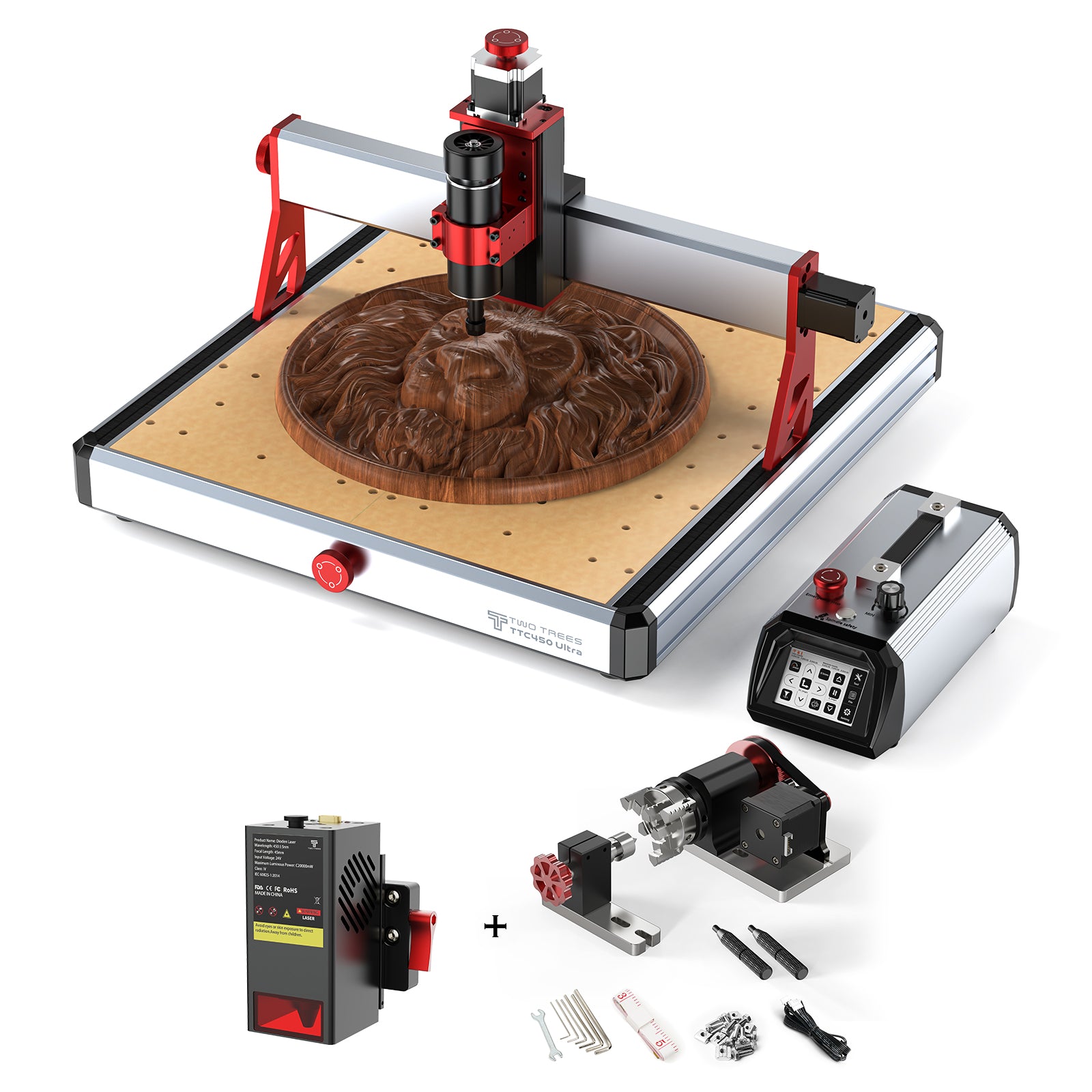 Twotrees TTC450 Ultra CNC Router + TC20 Laser + 4th Axis