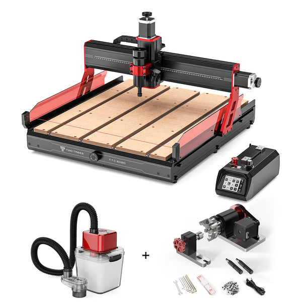 Twotrees TTC6050 CNC Router Machine + Vacuum Cleaner M1 + 4th Axis